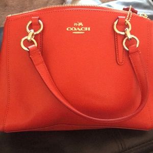 Coach orange small tote